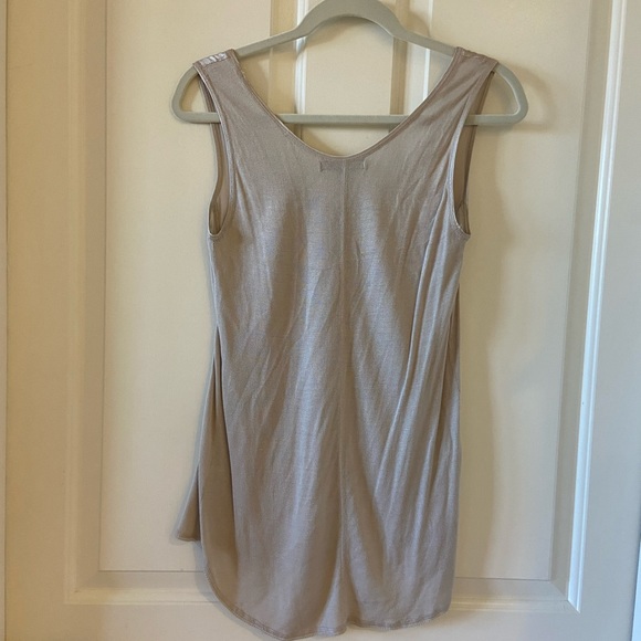 Nanette Lepore Anthropologie Satin Tank Top Size Small Tan Boho Bohemian - Picture 2 of 7